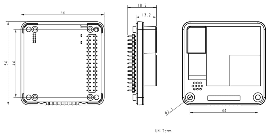 Mechanical Drawing - M5Stack PM2.5 Air Quality Module